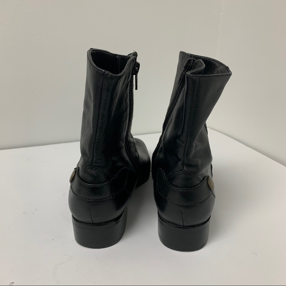 Black Leather Helki Ankle Flat Boots | Marc Fisher - Picture 6 of 7